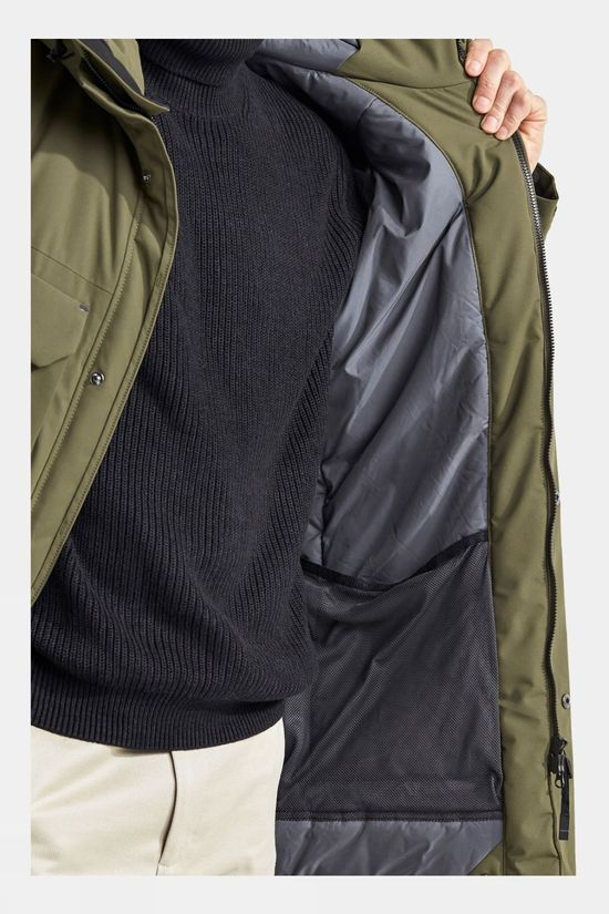 Didriksons Mens Drew Parka Fog Green