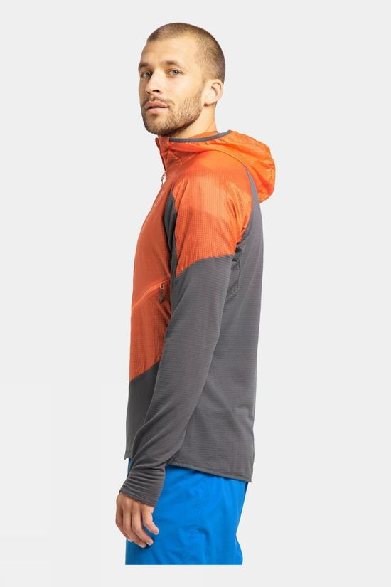 Haglofs Mens L.I.M Hybrid Hood Jacket Magnetite/Flame Orange