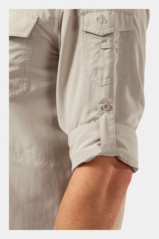 Craghoppers Mens NosiLife Adventure II Long Sleeved Shirt Desert Sand