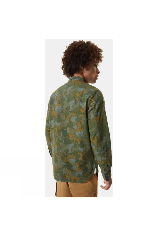 The North Face Mens Cartographer Shirt Burnt Olive Green Wildwood Print