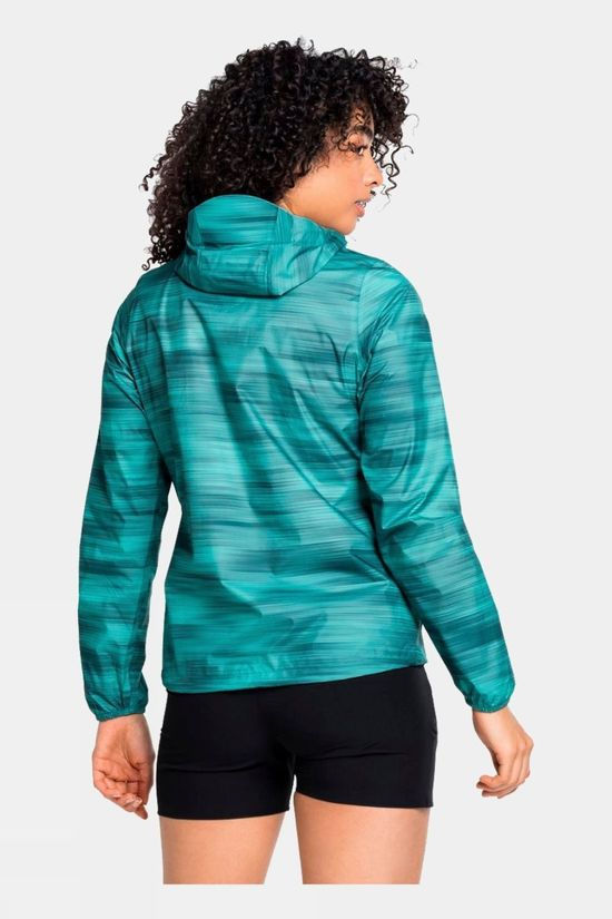 Odlo Womens Fli 2.5L Waterproof Print Jacket Jaded - Graphic Ss21