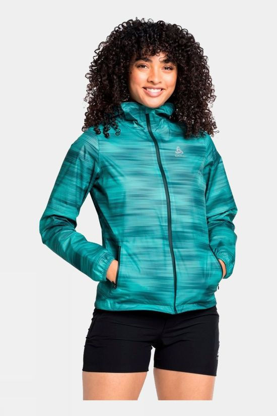 Odlo Womens Fli 2.5L Waterproof Print Jacket Jaded - Graphic Ss21
