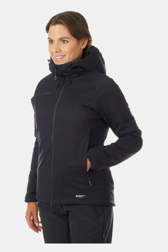 Mammut Womens Rime Flex Hooded Jacket Black-Phantom