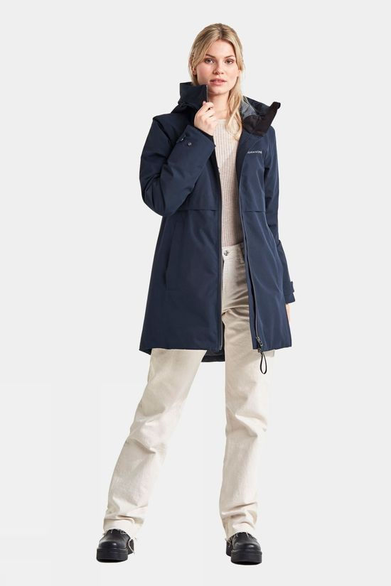 Didriksons Womens Helle Parka 3 Dark Night Blue
