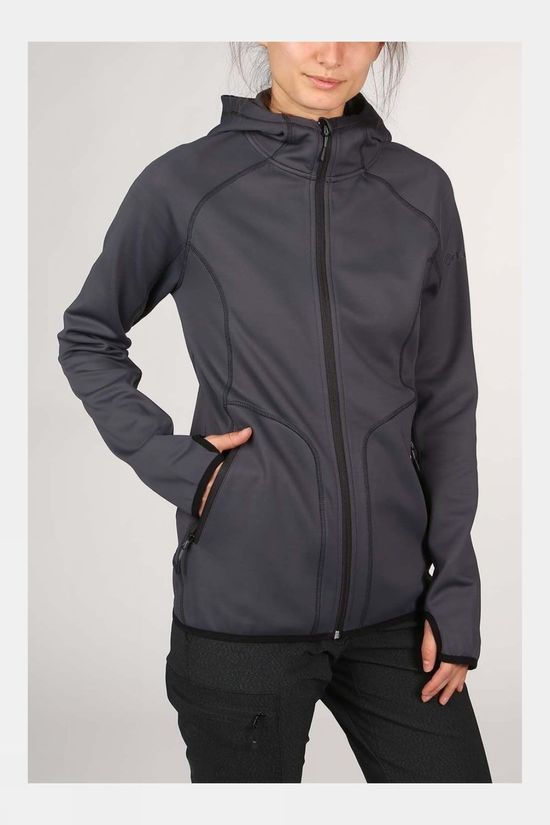 Our Planet Womens Cahar Powerstretch Hooded Fleece Ebony
