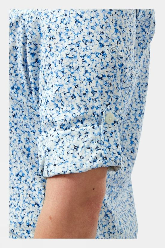 Craghoppers Women's Nosilife Fara L/S Shirt Mediterranean Blue Print