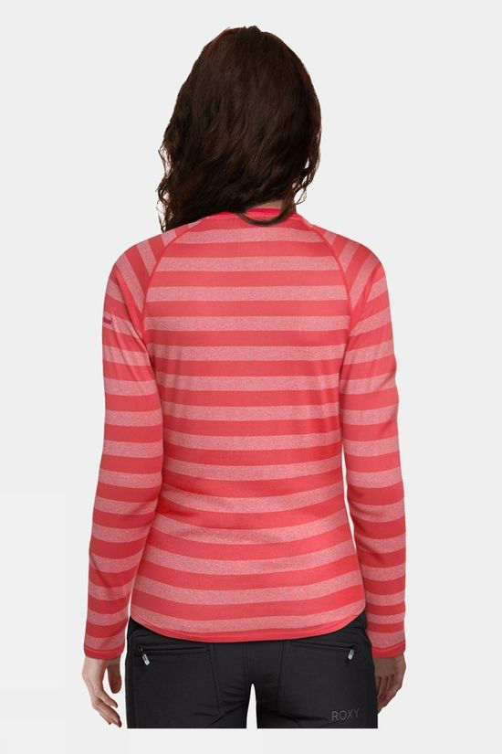 Berghaus Womens Stripe T-shirt Long Sleeve Base Layer 2.0  Cayenne/Vaporous Grey