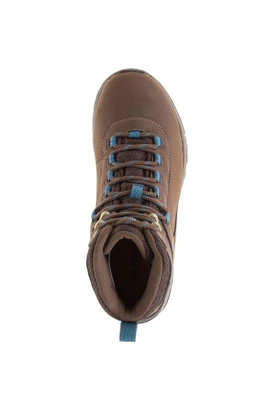 Merrell Womens Vego Mid Leather Waterproof Boot Dark Earth/Britanny Blue