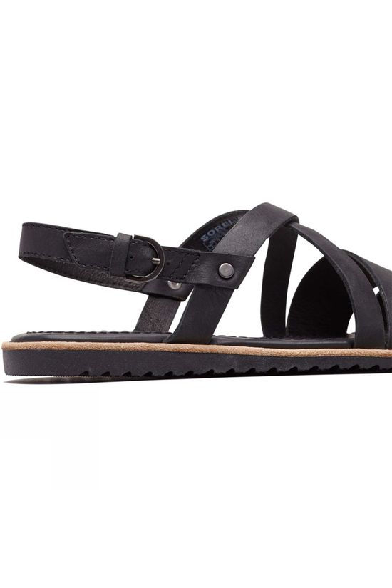 Sorel Womens Ella Criss Cross Sandals Black