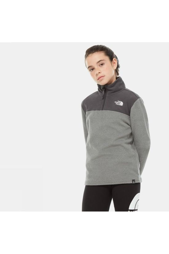 The North Face Youth Glacier Blocked 1/4 Zip Fleece Grey