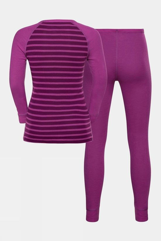 Odlo Kids Active Warm Eco Baselayer Set Hyacinth Violet - Charisma - Stripes