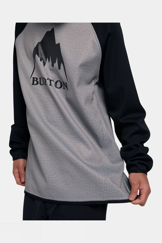 Burton Men's Crown Weatherproof Pullover Crew Gray Heather/True Black