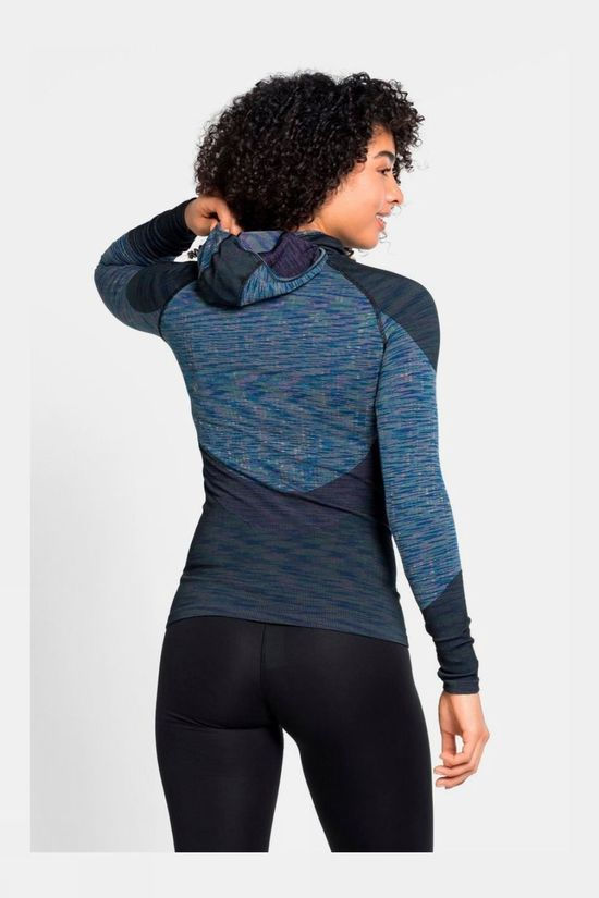 Odlo Womens Blackcomb BAselayer With Facemask Blue Tattoo - Space Dye
