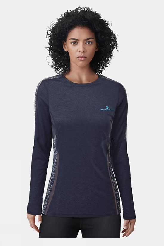 Ronhill Women's Life Night Runner L/S Tee Deep Navy/Reflect