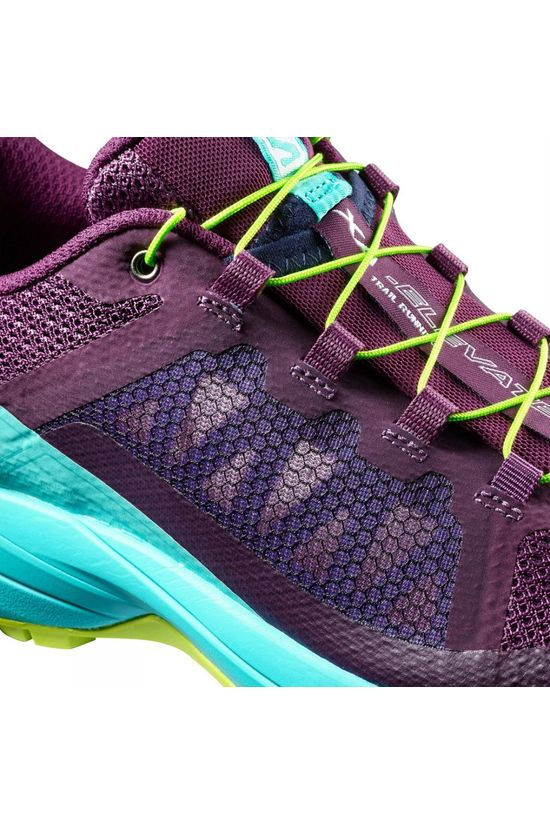 Salomon Womens Xa Elevate Shoe Dark Purple/Blue Curacao/Acid Lime